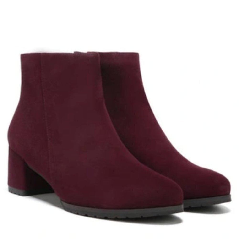 Naturalizer Bay Waterproof Bootie in Cabernet Sauvignon Suede
